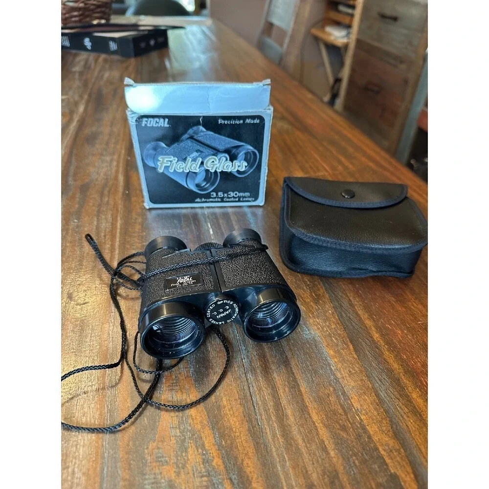 Focal Field‎ Glass Binoculars 3.5x30mm Compact Optics Coated Lenses w/ Case
